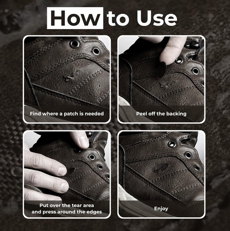 aZengear Repair Patches for Jackets, Tent, Shoe Toe, Air Mattress, Inflatables, PVC Gear - Waterproof, Self-Adhesive, Tear-Cold-Heat-Resistant, Down Puffer Coat (11 Pcs, Charcoal Brown) - Image 2